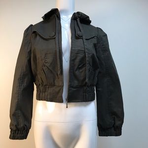 Body Policy heavyweight cropped bomber jacket